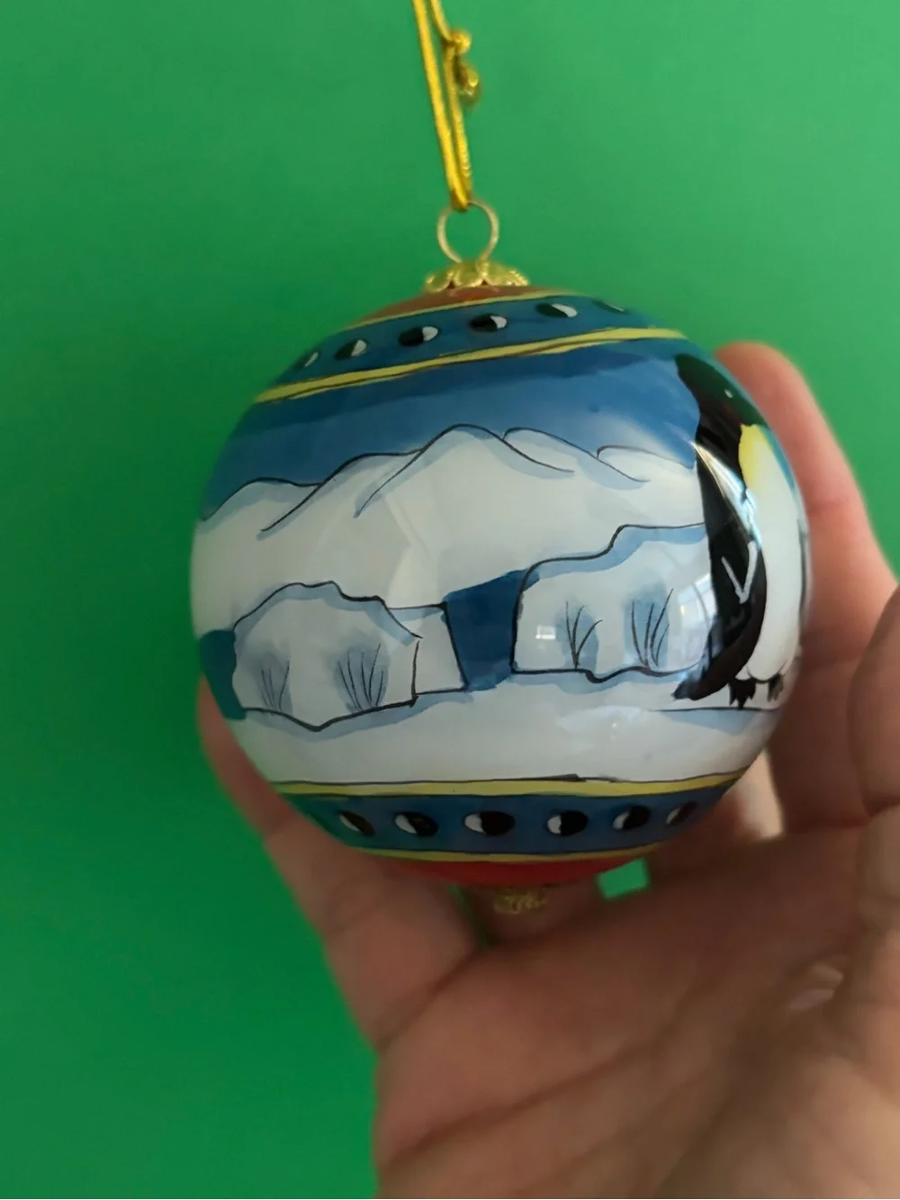 Pier 1 Li Bien Hand-Painted Holiday Ornament Set 4